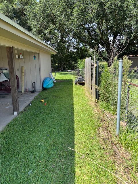 after wooden fence removal